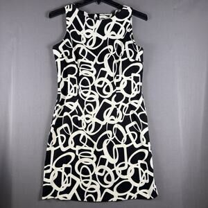 AB Studio Women's Black White Sleeveless Dress Size 12
